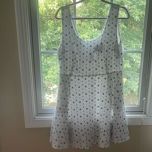 Kiel James Patrick White & Blue Sea Shell/Sailboat Dress with Pockets